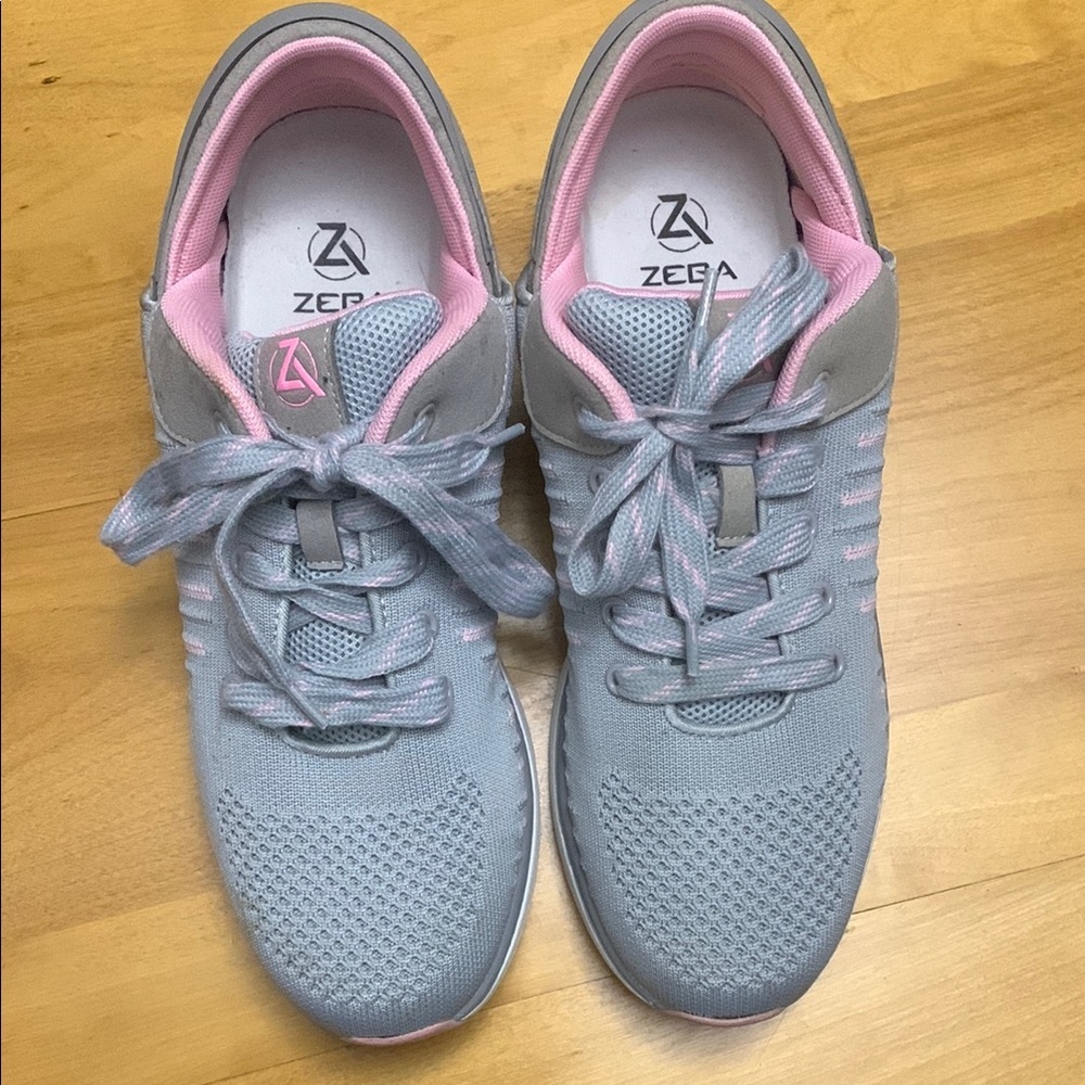 Zeba Hands Free Slip-On Pink Gray mesh Athletic sneakers women’s size 12 EUC